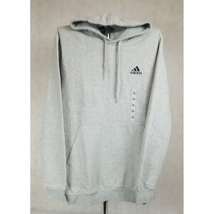 Adidas Mens Size XL Hoodie Fleece Sweatshirt Hooded Pullover Logo Gray NWT